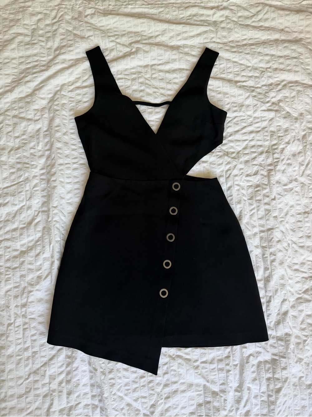 Dolce Vita Black Mini Dress with Button-Front Detail Size S